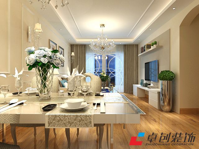 方夢(mèng)華苑簡(jiǎn)歐風(fēng)格裝修案例